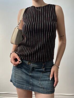 Size Small Lindor Black Striped Tank Top